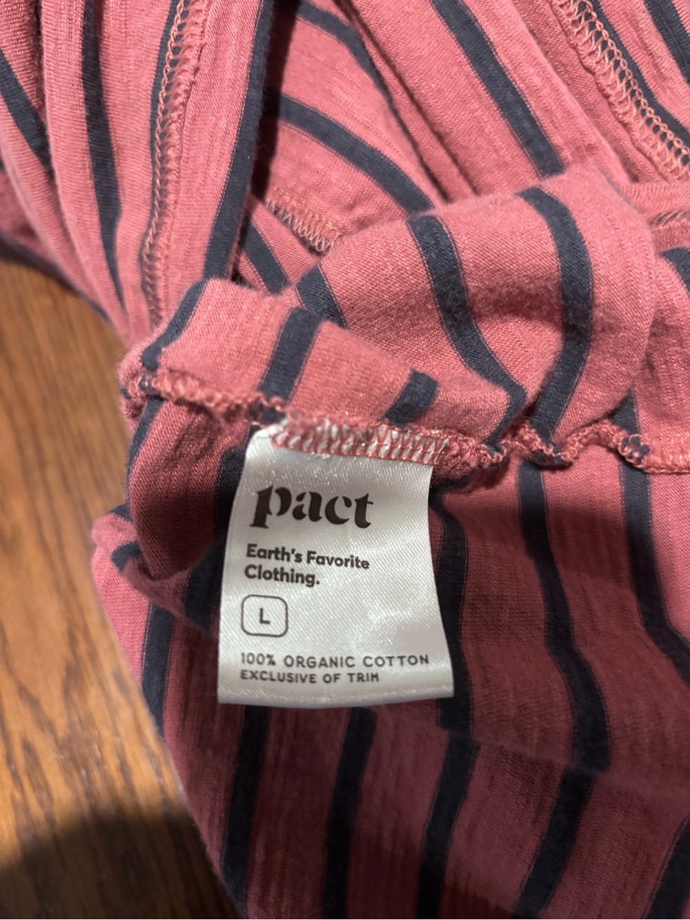 Pact Maxi Dress Mauve/Navy Stripes 100% Organic Cotton L - Picture 5 of 10